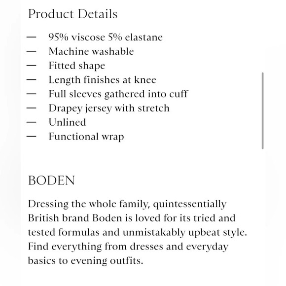 BODEN‎ NWOT Elodie Wrap Jersey Floral Dress - Picture 11 of 11